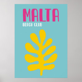 Minimalist Malta Coastal Decor ポスター