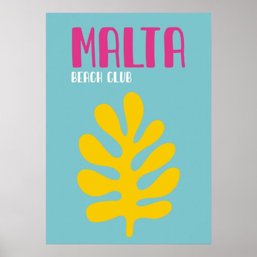 Minimalist Malta Coastal Decor ポスター (正面)