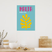 Minimalist Malta Coastal Decor ポスター (キッチン)