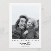 Minimalist Mama Calligraphy Happy Mother's Photo カード (正面)