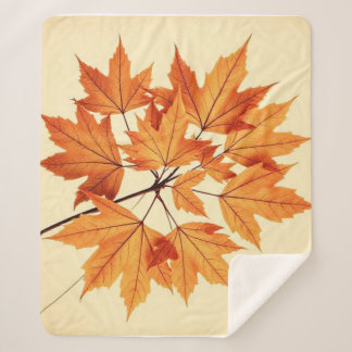 Minimalist Maple Leaves Art – Botanical Print シェルパブランケット