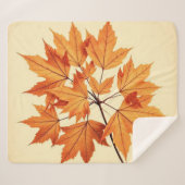 Minimalist Maple Leaves Art – Botanical Print シェルパブランケット (正面(横))