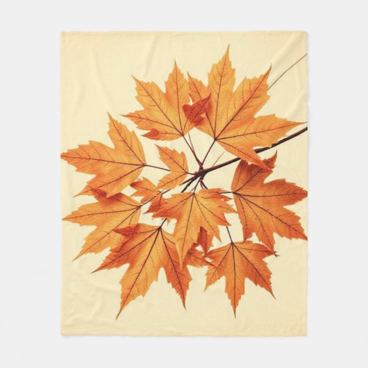 Minimalist Maple Leaves Art – Botanical Print フリースブランケット (正面)