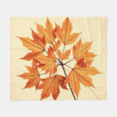 Minimalist Maple Leaves Art – Botanical Print フリースブランケット (正面(横))