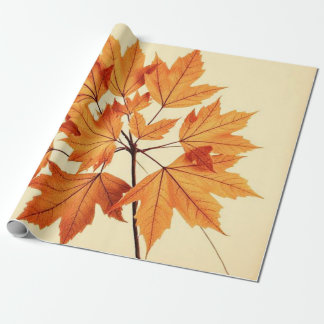 Minimalist Maple Leaves Art – Botanical Print ラッピングペーパー