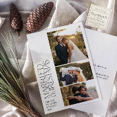 Minimalist Married Christmas Newlywed 3 Photo シーズンカード