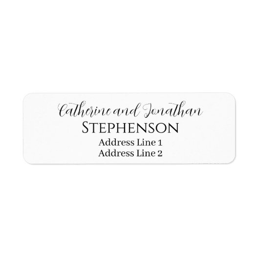 Minimalist Married Couple Return Address Labels ラベル (正面)