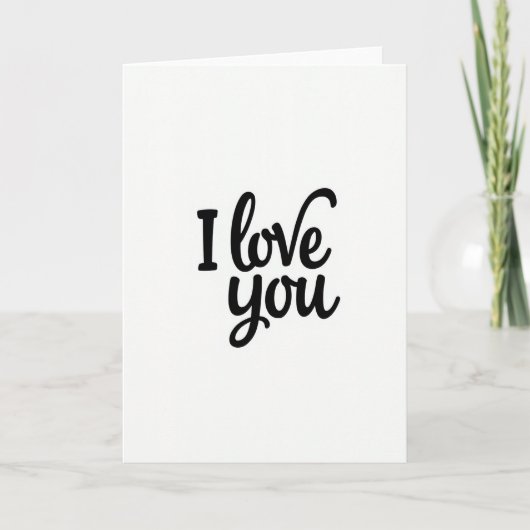 Minimalist Matte Calligraphy Love Card カード (正面)