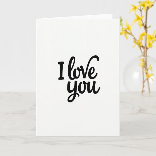 Minimalist Matte Calligraphy Love Card カード (黄色い花)
