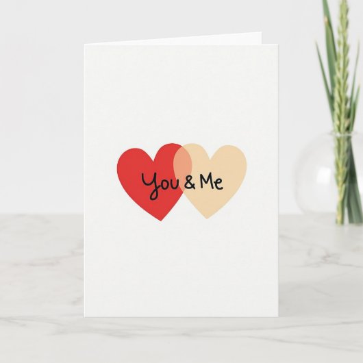 Minimalist Matte You And Me Hearts Card カード (正面)