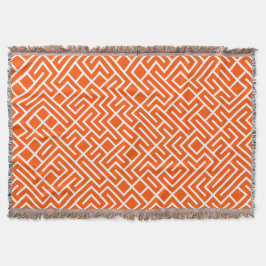 Minimalist Maze Fill Orange Pattern スローブランケット