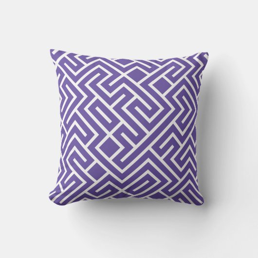Minimalist Maze Fill Purple Pattern クッション (正面)