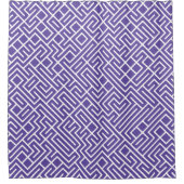 Minimalist Maze Fill Purple Pattern シャワーカーテン (正面)