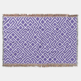 Minimalist Maze Fill Purple Pattern スローブランケット