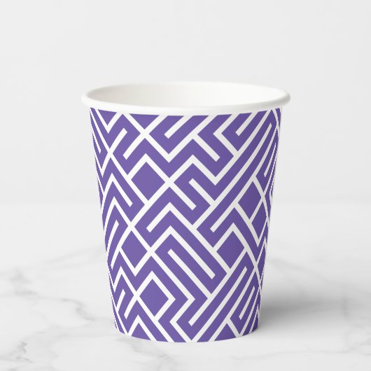 Minimalist Maze Fill Purple Pattern 紙コップ (裏面)
