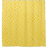 Minimalist Maze Fill Yellow Pattern シャワーカーテン (正面)