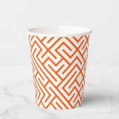 Minimalist Maze Lines Orange Pattern 紙コップ (左)