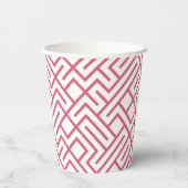 Minimalist Maze Lines Pink Pattern 紙コップ (裏面)