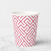 Minimalist Maze Lines Pink Pattern 紙コップ (左)