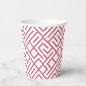 Minimalist Maze Lines Pink Pattern 紙コップ (右)