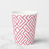 Minimalist Maze Lines Pink Pattern 紙コップ (正面)