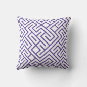 Minimalist Maze Lines Purple Pattern クッション (裏面)
