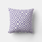 Minimalist Maze Lines Purple Pattern クッション (正面)