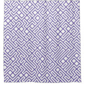 Minimalist Maze Lines Purple Pattern シャワーカーテン (正面)
