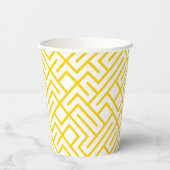 Minimalist Maze Lines Yellow Pattern 紙コップ (裏面)