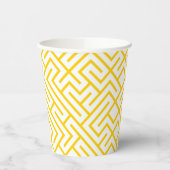 Minimalist Maze Lines Yellow Pattern 紙コップ (左)