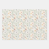 Minimalist Meadowcore Abstract Wildflowers ラッピングペーパーシート (正面)