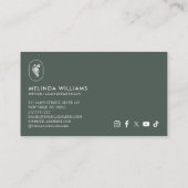 Minimalist Med Spa Logo Luxury Skincare Sage Green 名刺 (裏面)