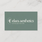Minimalist Med Spa Logo Luxury Skincare Sage Green 名刺 (正面)