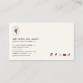 Minimalist Med Spa Logo Luxury Skincare Warm Taupe 名刺 (裏面)