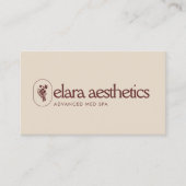 Minimalist Med Spa Logo Luxury Skincare Warm Taupe 名刺 (正面)