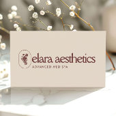 Minimalist Med Spa Logo Luxury Skincare Warm Taupe 名刺
