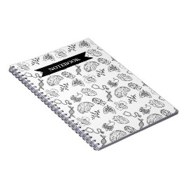 Minimalist Medical Doodles Pattern Spiral Notebook ノートブック