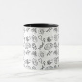 Minimalist Medical Icons Pattern Black Combo Mug マグカップ (中央)