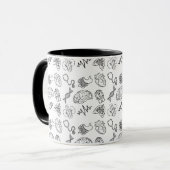 Minimalist Medical Icons Pattern Black Combo Mug マグカップ (正面左)