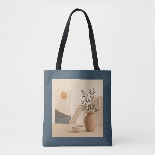 Minimalist Mediterranean Tote Bag トートバッグ (正面)