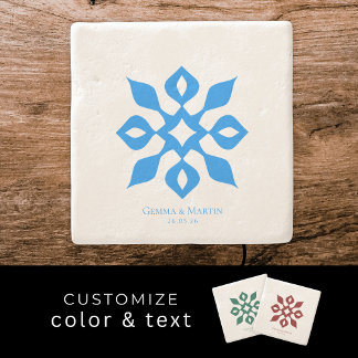 Minimalist Mediterranean Wedding Anniversary Gift ストーンコースター