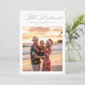 Minimalist Mele Kalikimaka Beach Photo シーズンカード (スタンド正面)