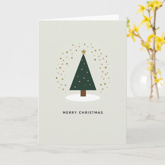 Minimalist Merry Christmas Card カード (黄色い花)
