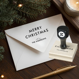 Minimalist Merry Christmas Family ラバースタンプ