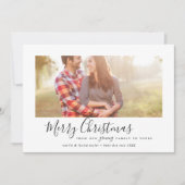 Minimalist Merry Christmas From Our Growing Family シーズンカード (正面)