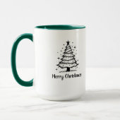 Minimalist Merry Christmas Tree Mug マグカップ (左)