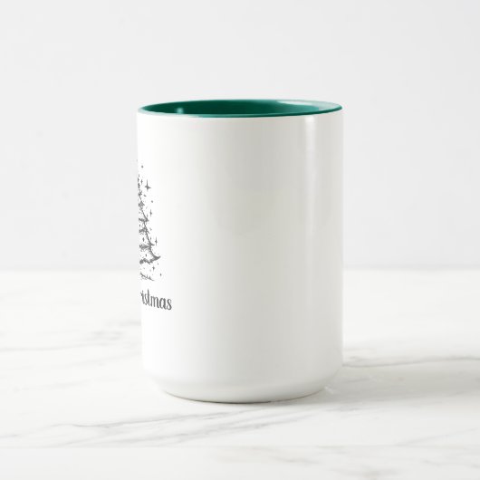 Minimalist Merry Christmas Tree Mug マグカップ (中央)