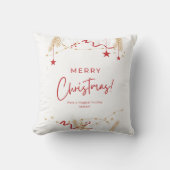Minimalist Merry Christmas Typography Throw Pillow クッション (正面)