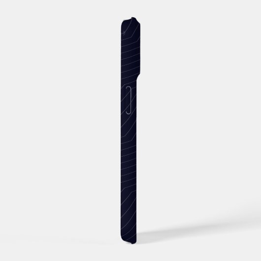 Minimalist Midnight Navy Blue Zig Zag Geometric  iPhone 15ケース (右側面)