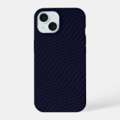 Minimalist Midnight Navy Blue Zig Zag Geometric  iPhone 15ケース (裏面)